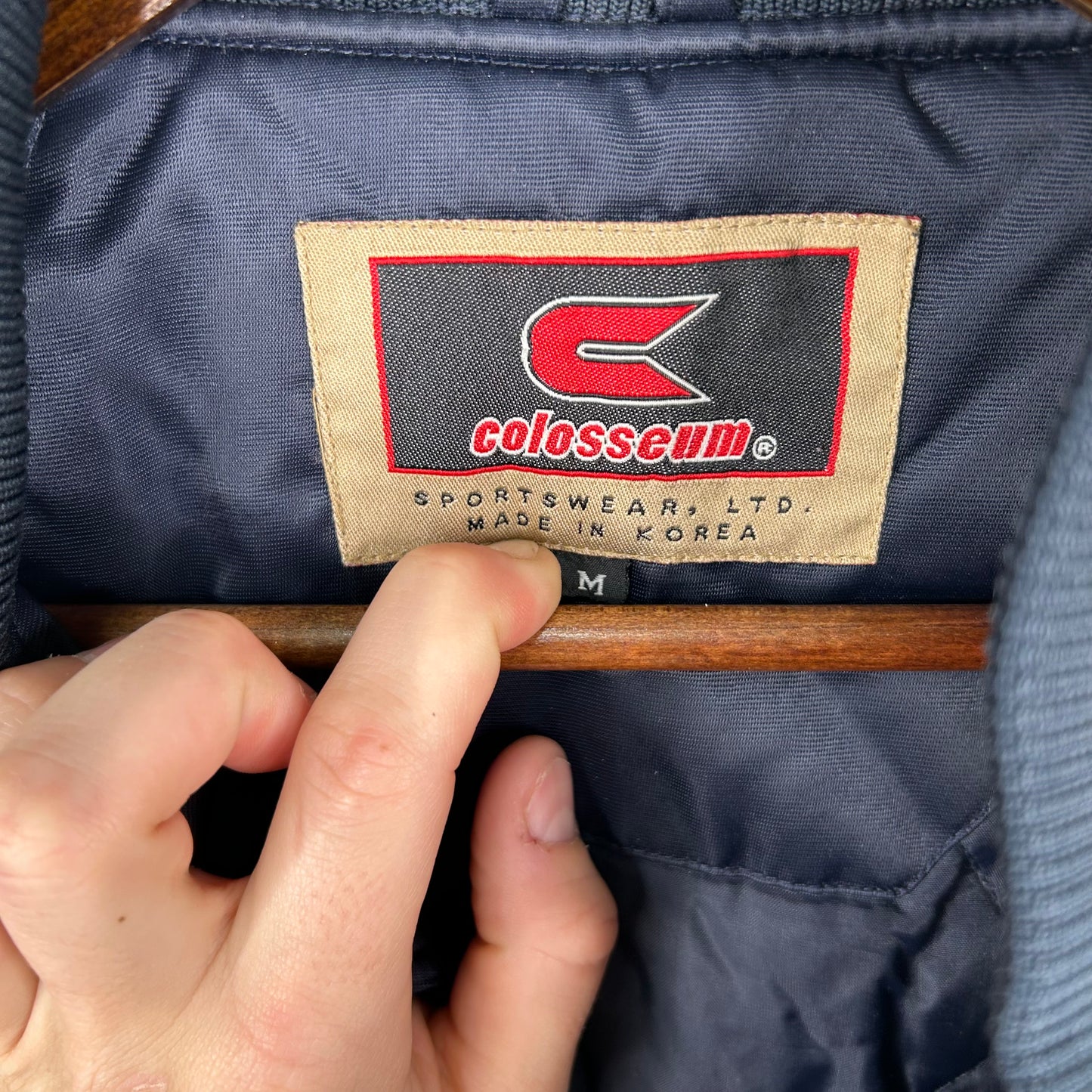 Vintage 90's WVU Button-Up Bomber Jacket (M)