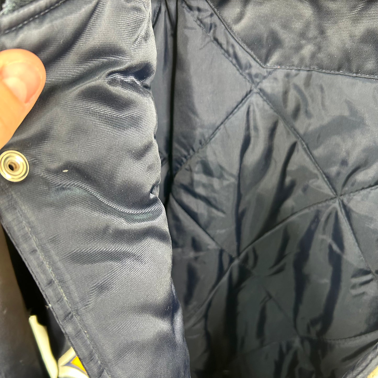 Vintage 90's WVU Button-Up Bomber Jacket (M)