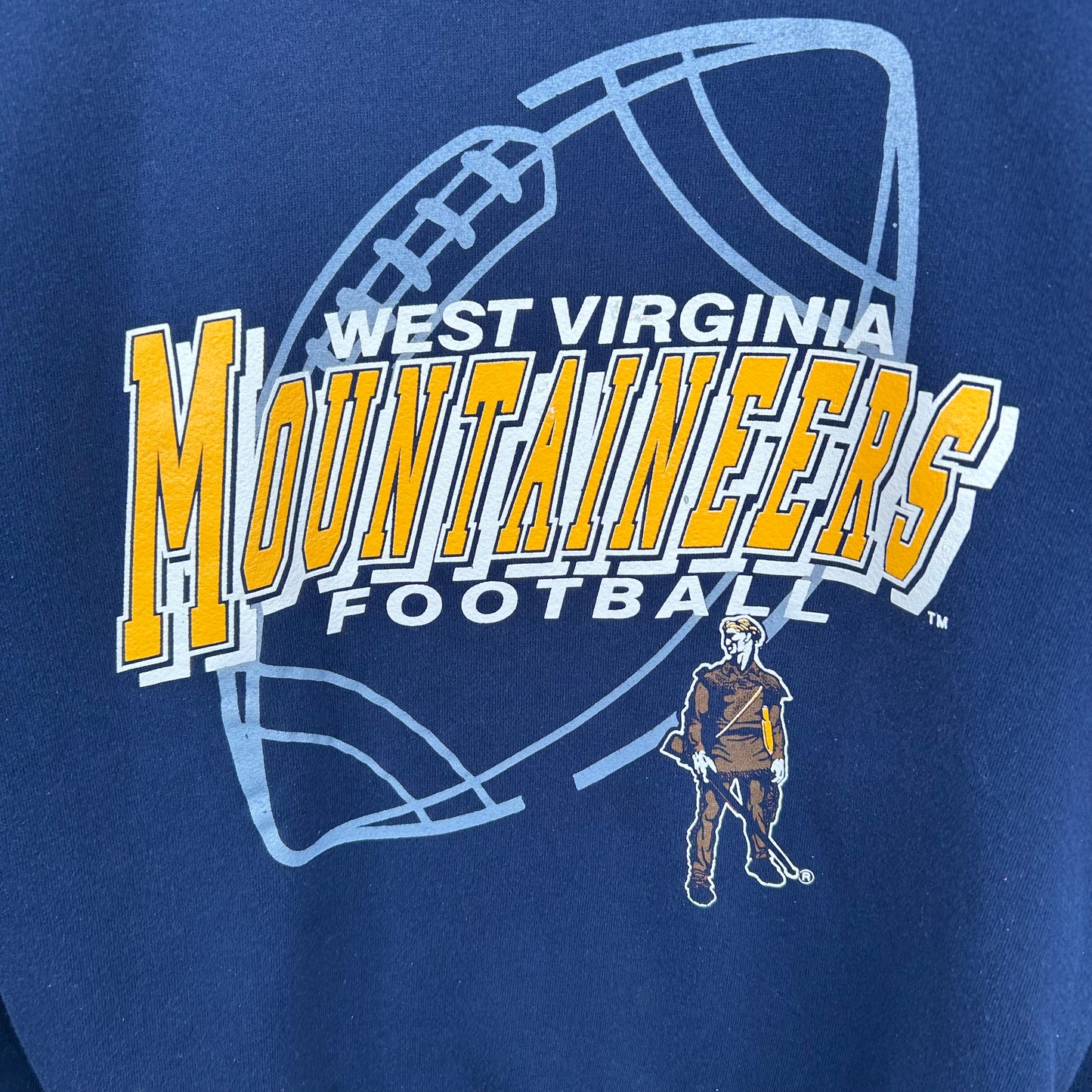 Vintage 90's WVU Mountaineers Football Graphic Crewneck (M)