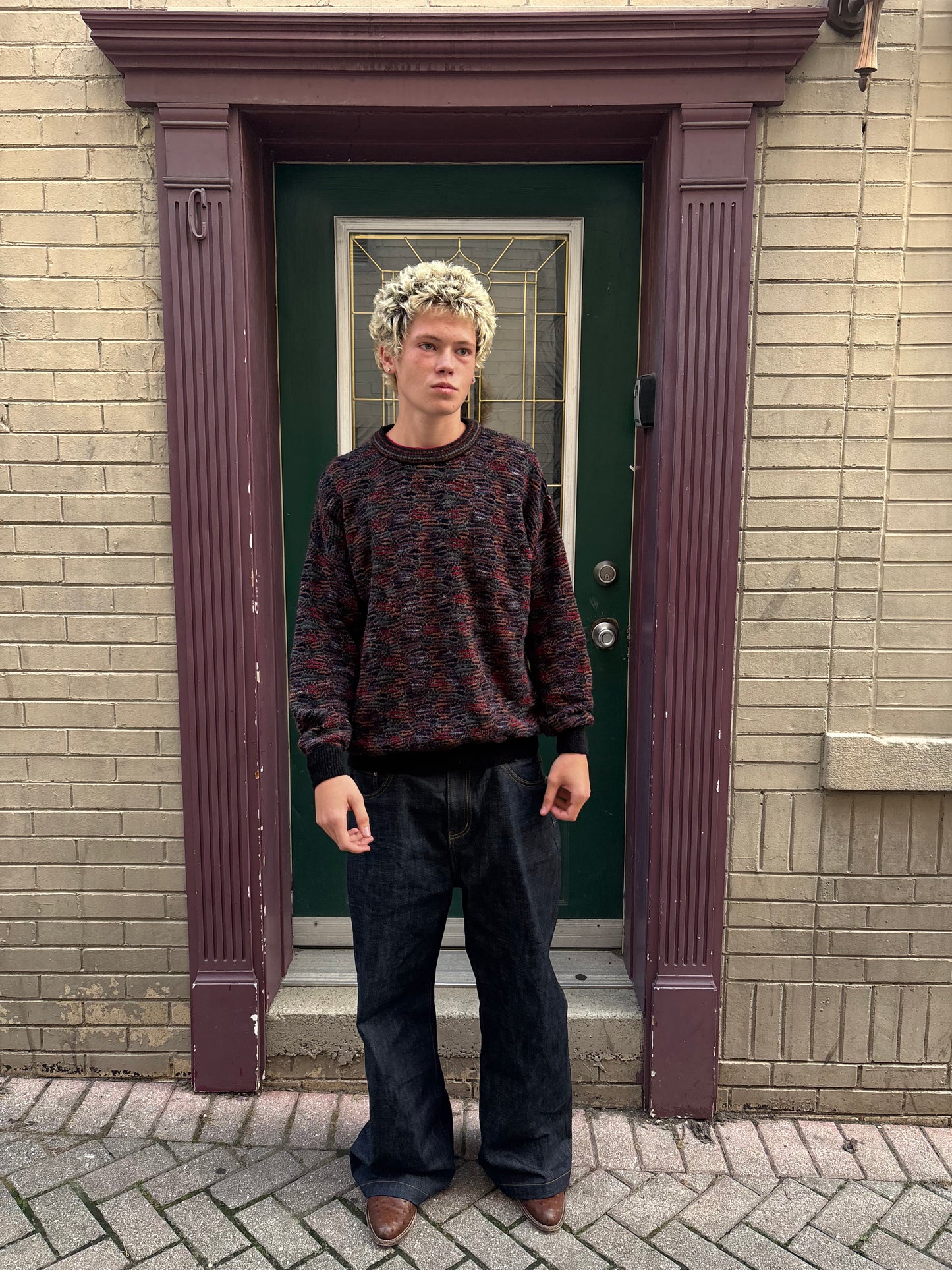 Vintage 90's Indie Style Knit Sweater (XL)