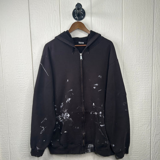 Vintage Thrashed Black Carhartt Zip-Up Hoodie (XL)
