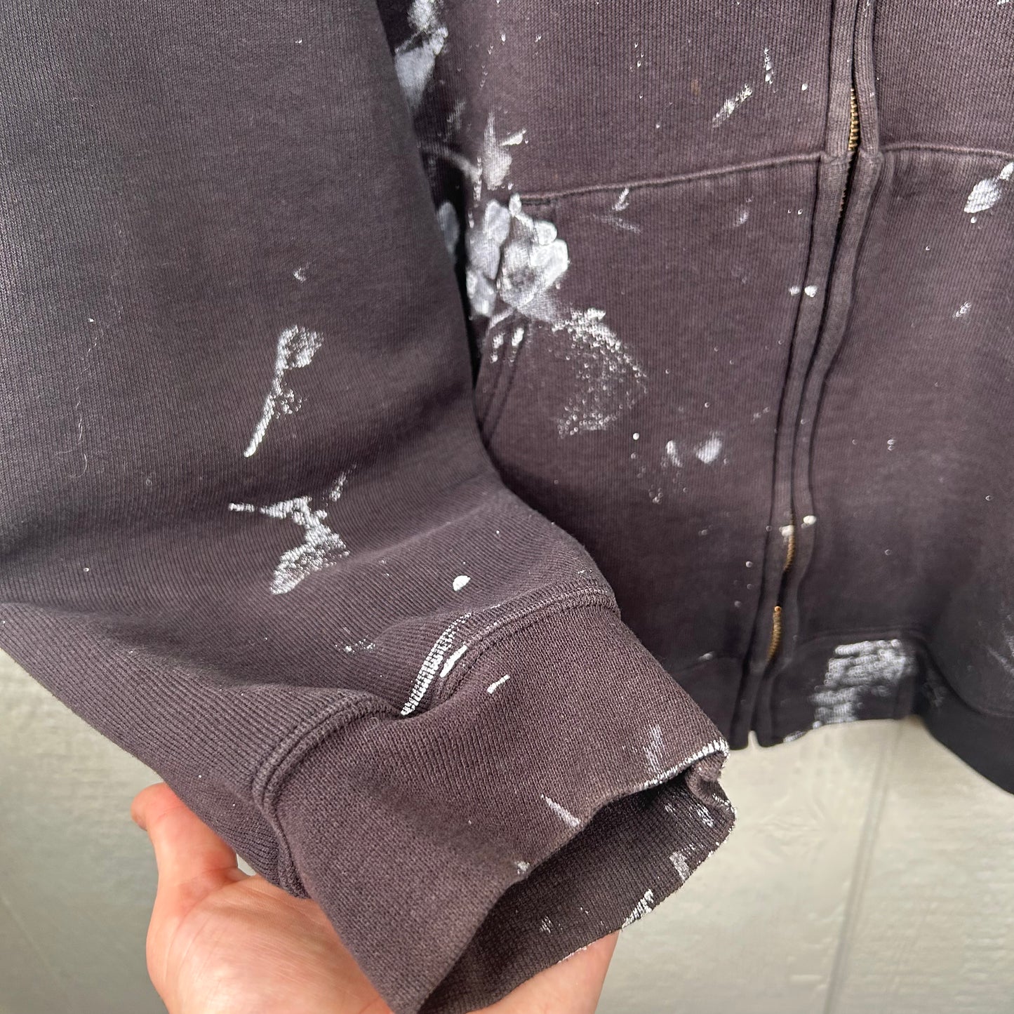 Vintage Thrashed Black Carhartt Zip-Up Hoodie (XL)