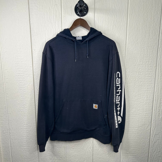 Y2k Navy Thrashed Carhartt Hoodie (M)