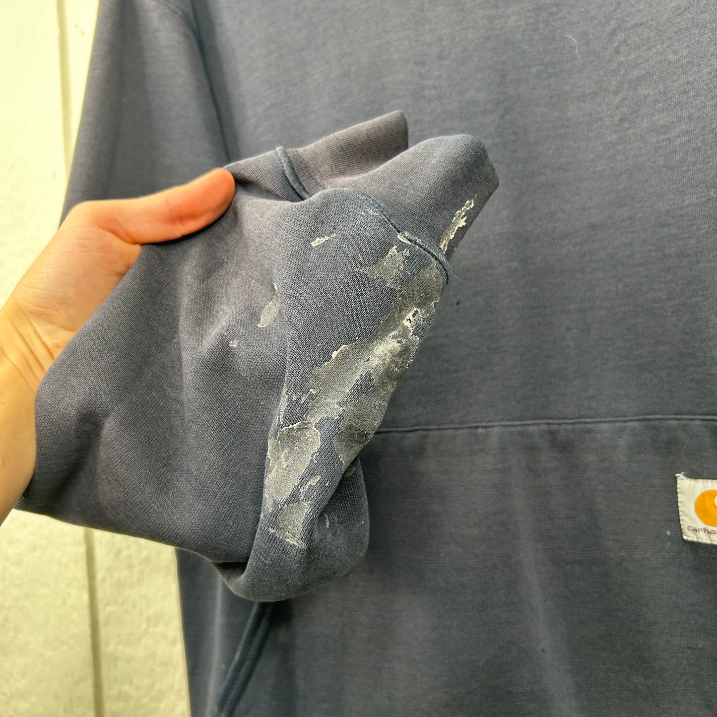 Y2k Navy Thrashed Carhartt Hoodie (M)