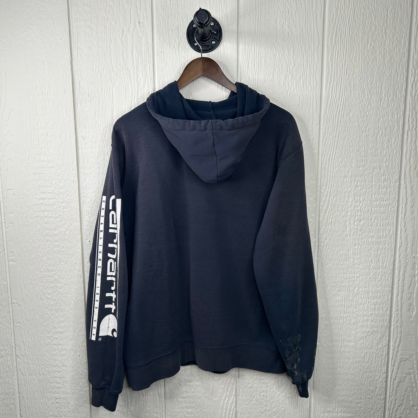 Y2k Navy Thrashed Carhartt Hoodie (M)