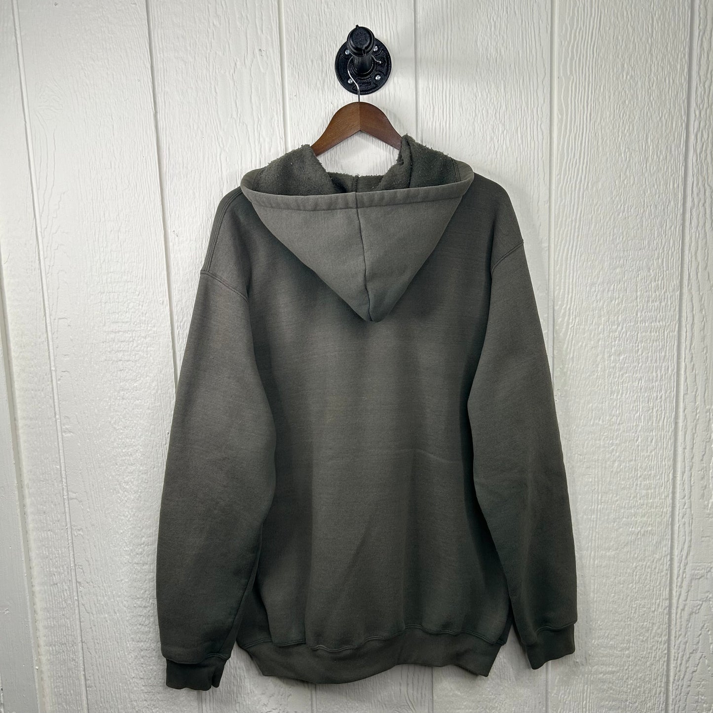 Vintage Faded Green Carhartt Zip-Up Hoodie (XL)