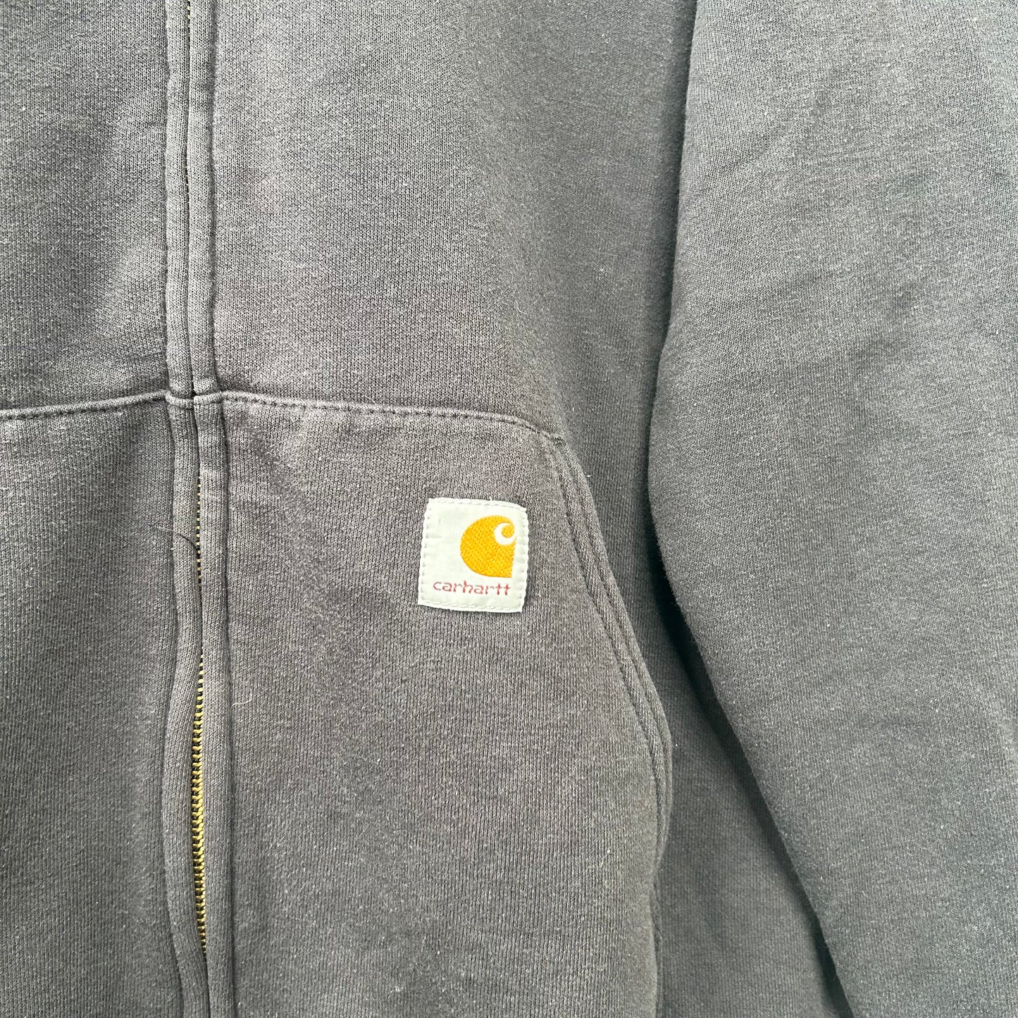 Vintage Black Heavy Weight Zip-Up Hoodie (XL)