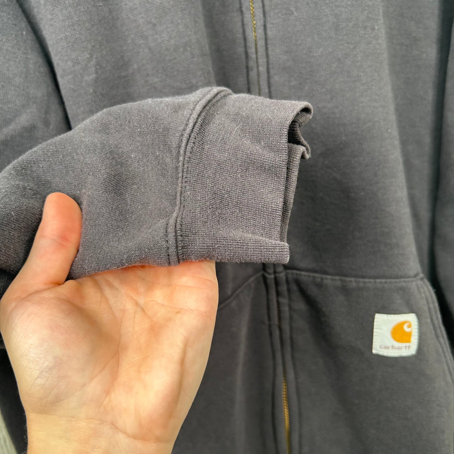 Vintage Black Heavy Weight Zip-Up Hoodie (XL)