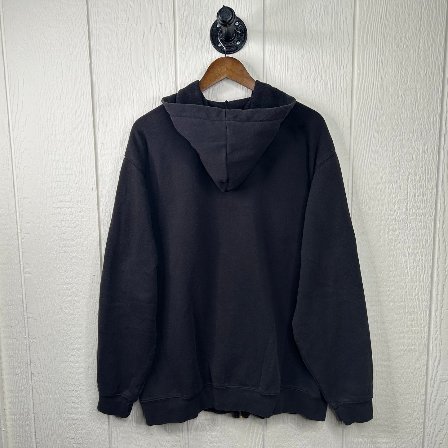 Vintage Black Heavy Weight Zip-Up Hoodie (XL)