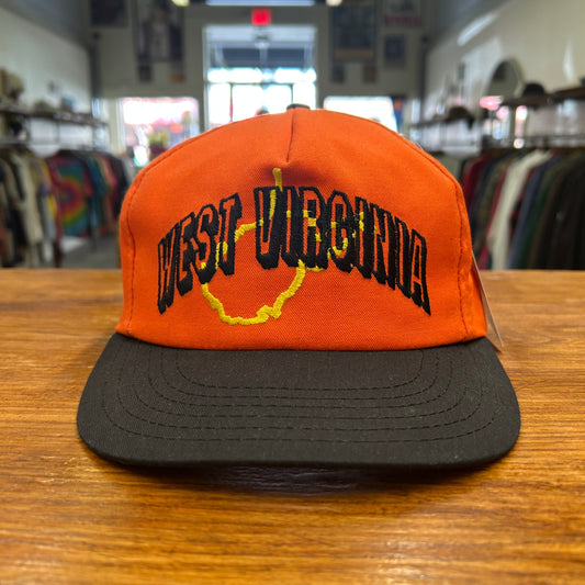90's Embroidered West Virginia Orange Hat