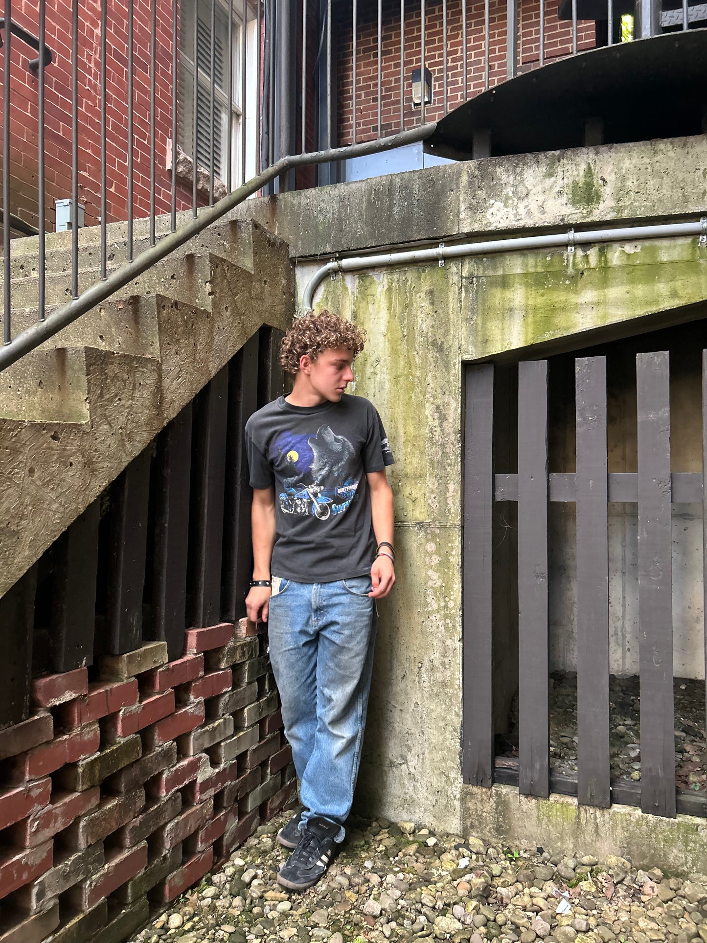 Vintage 90’s Harley Davidson Wolf Nature Graphic Tee (L)