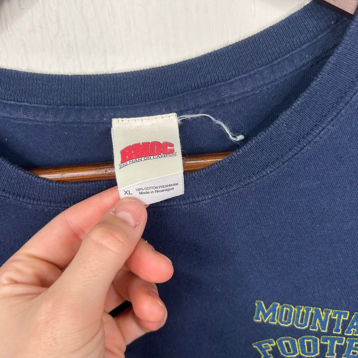 Y2K Mountaineer Football 'Bad to the Bone' Skeleton Graphic Tee (XL)