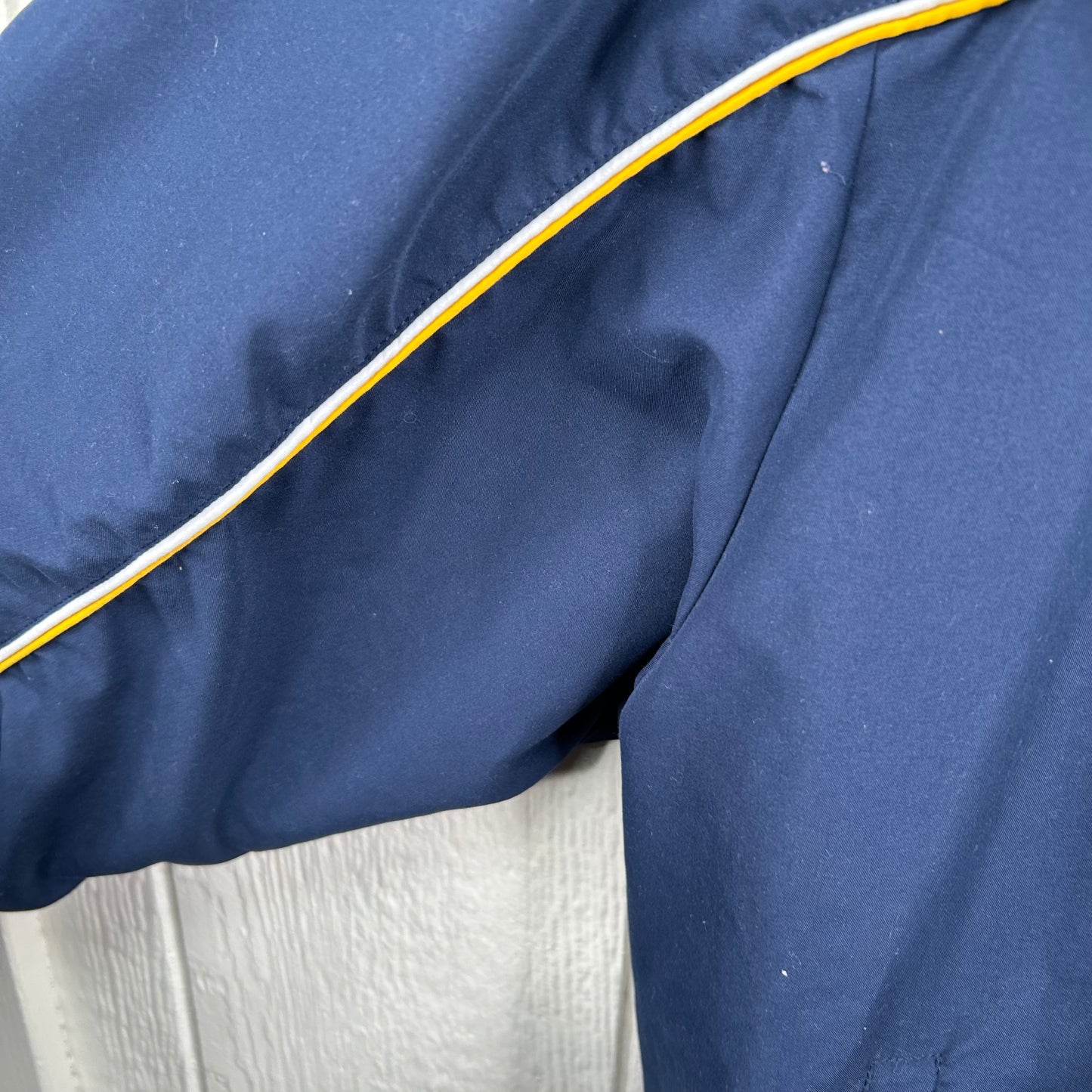 Y2K Embroidered Navy WVU V-Neck Windbreaker (XXL)