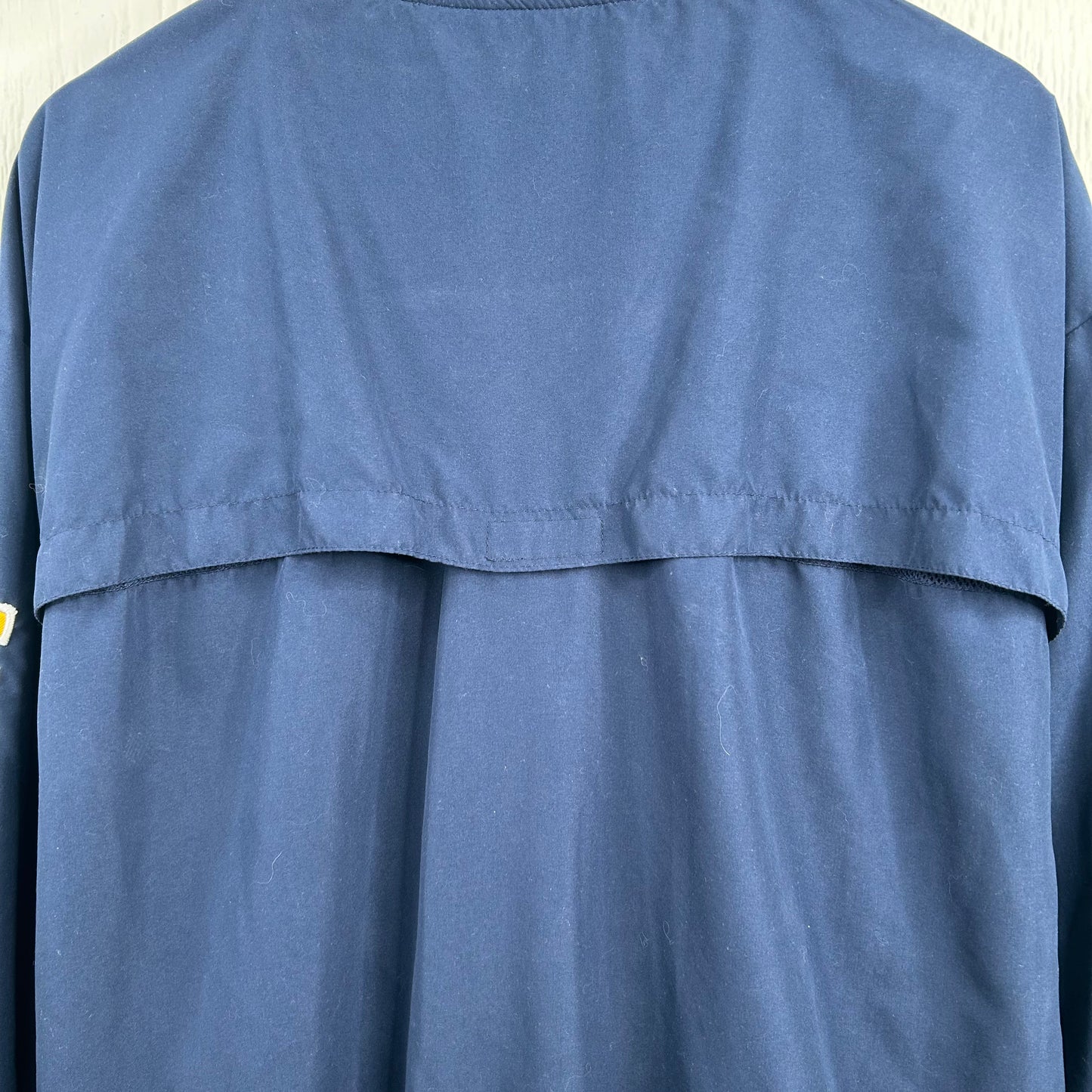 Y2K Embroidered Navy WVU V-Neck Windbreaker (XXL)