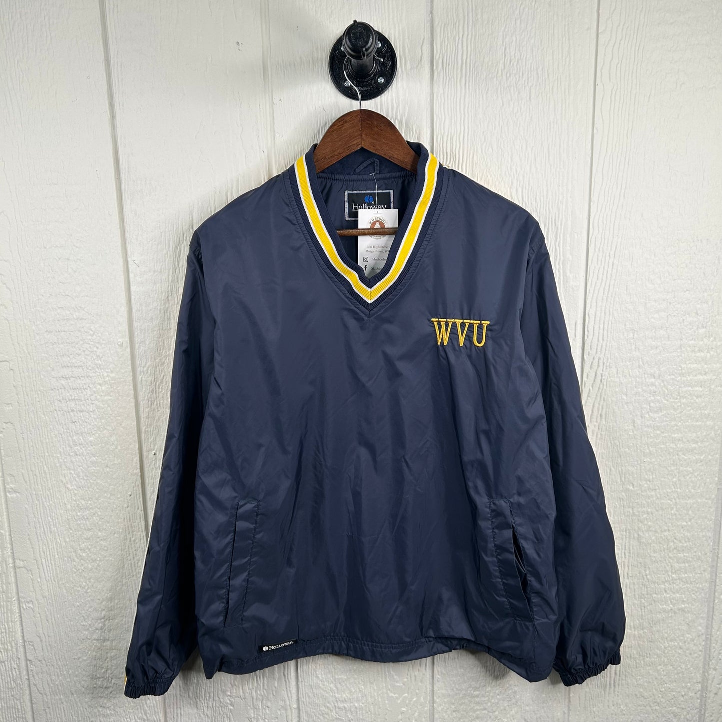 Y2K Embroidered WVU V-Neck Windbreaker (S)