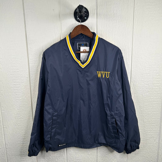 Y2K Embroidered WVU V-Neck Windbreaker (S)