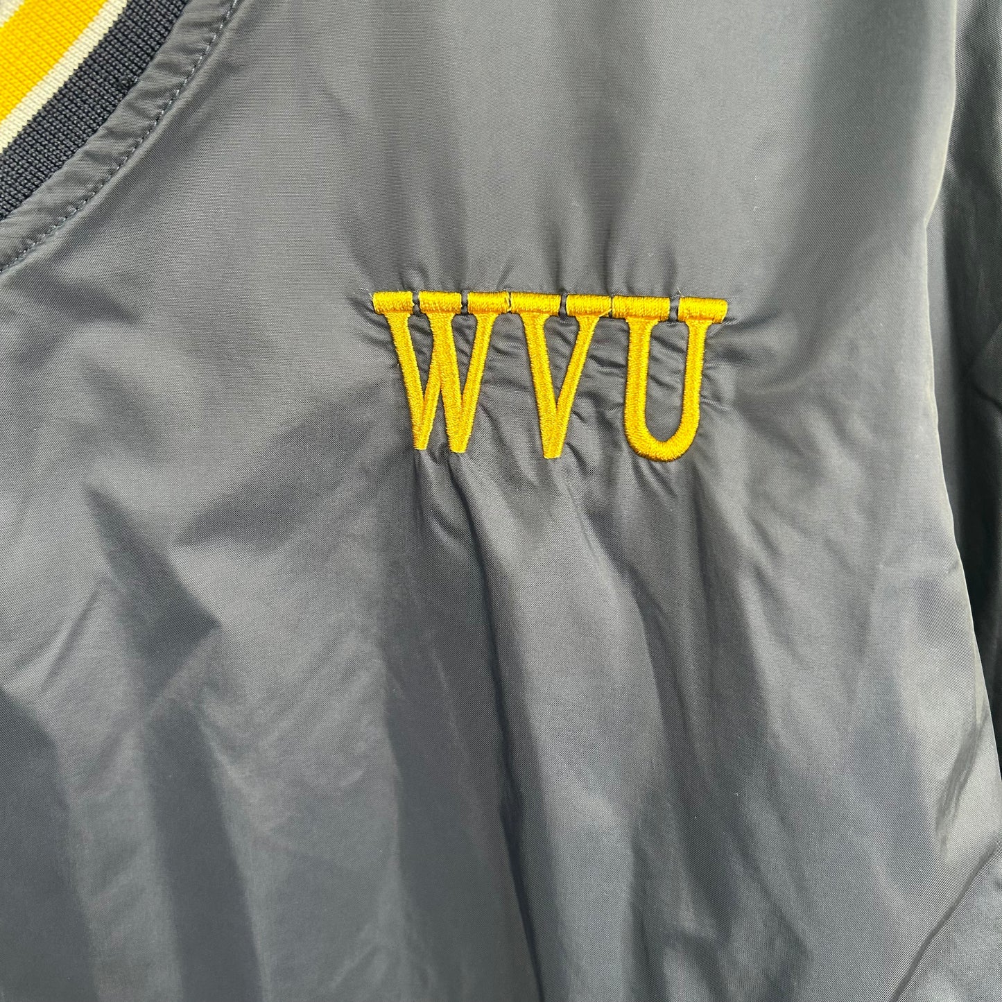 Y2K Embroidered WVU V-Neck Windbreaker (S)