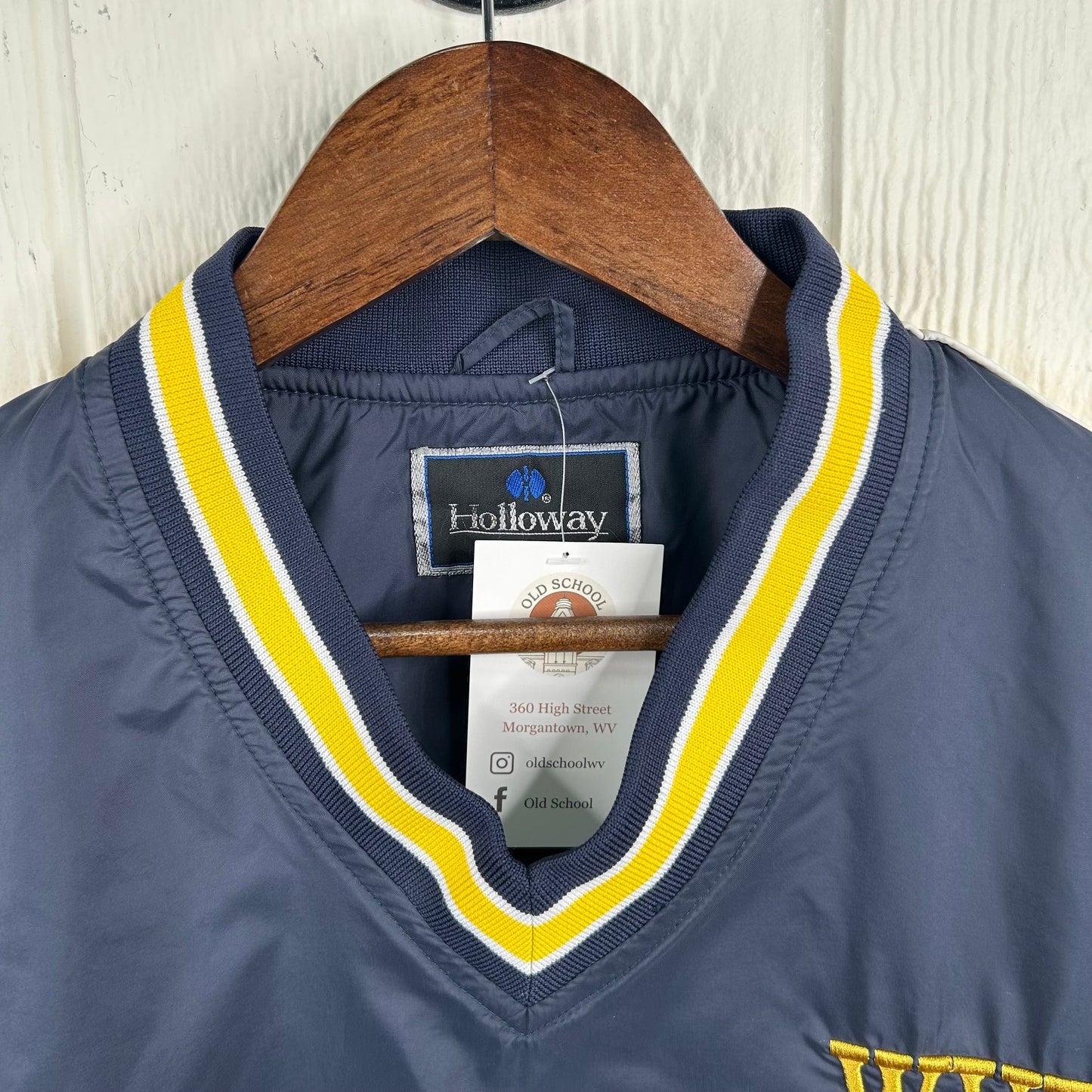 Y2K Embroidered WVU V-Neck Windbreaker (S)