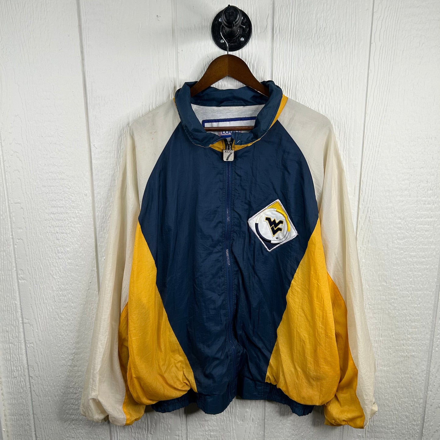 Vintage 90's West Virginia University Full-Zip Windbreaker (XL)