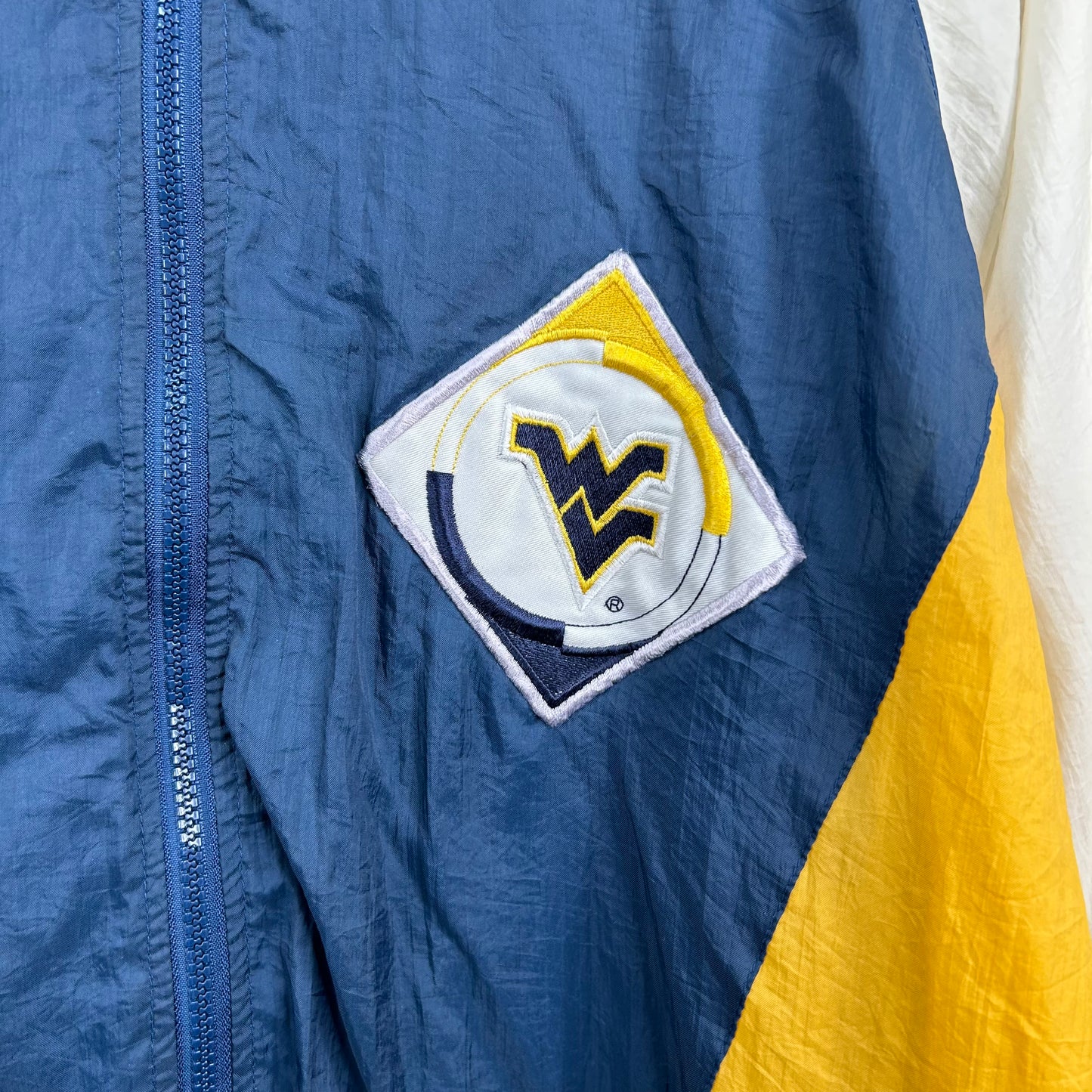 Vintage 90's West Virginia University Full-Zip Windbreaker (XL)