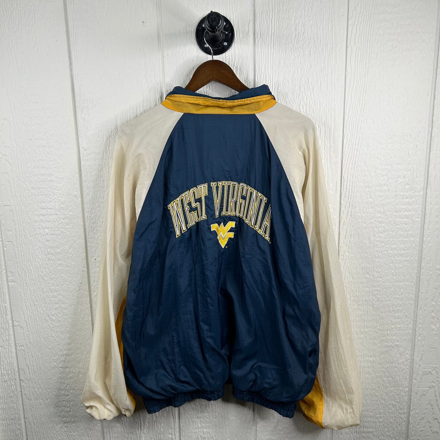 Vintage 90's West Virginia University Full-Zip Windbreaker (XL)