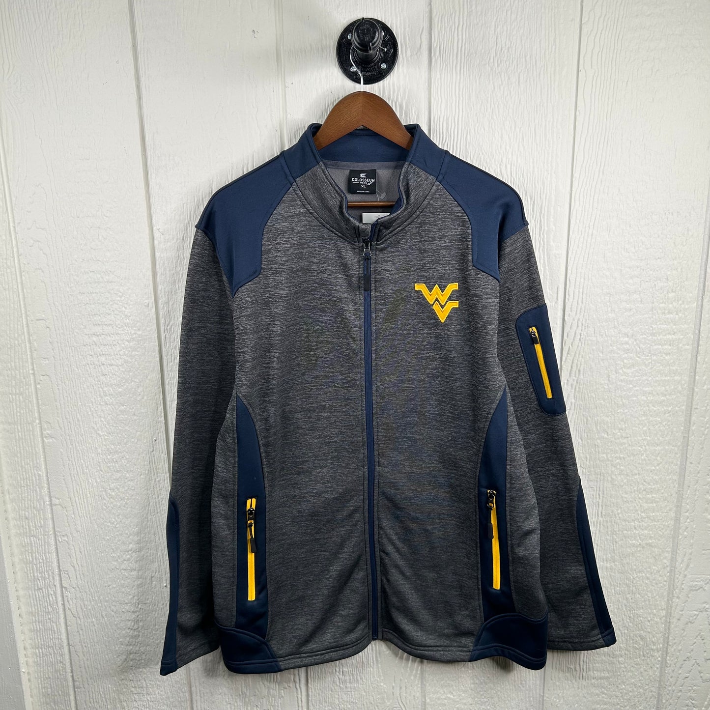 Modern Embroidered Flying WV Gray Full-Zip Jacket (XL)