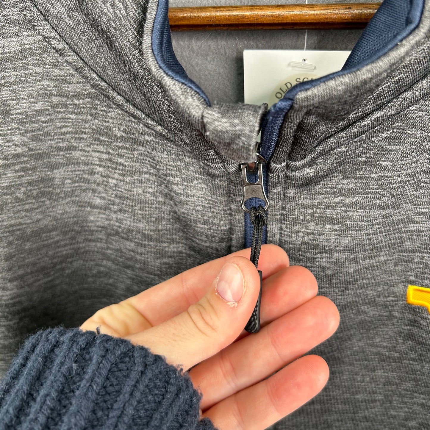 Modern Embroidered Flying WV Gray Full-Zip Jacket (XL)