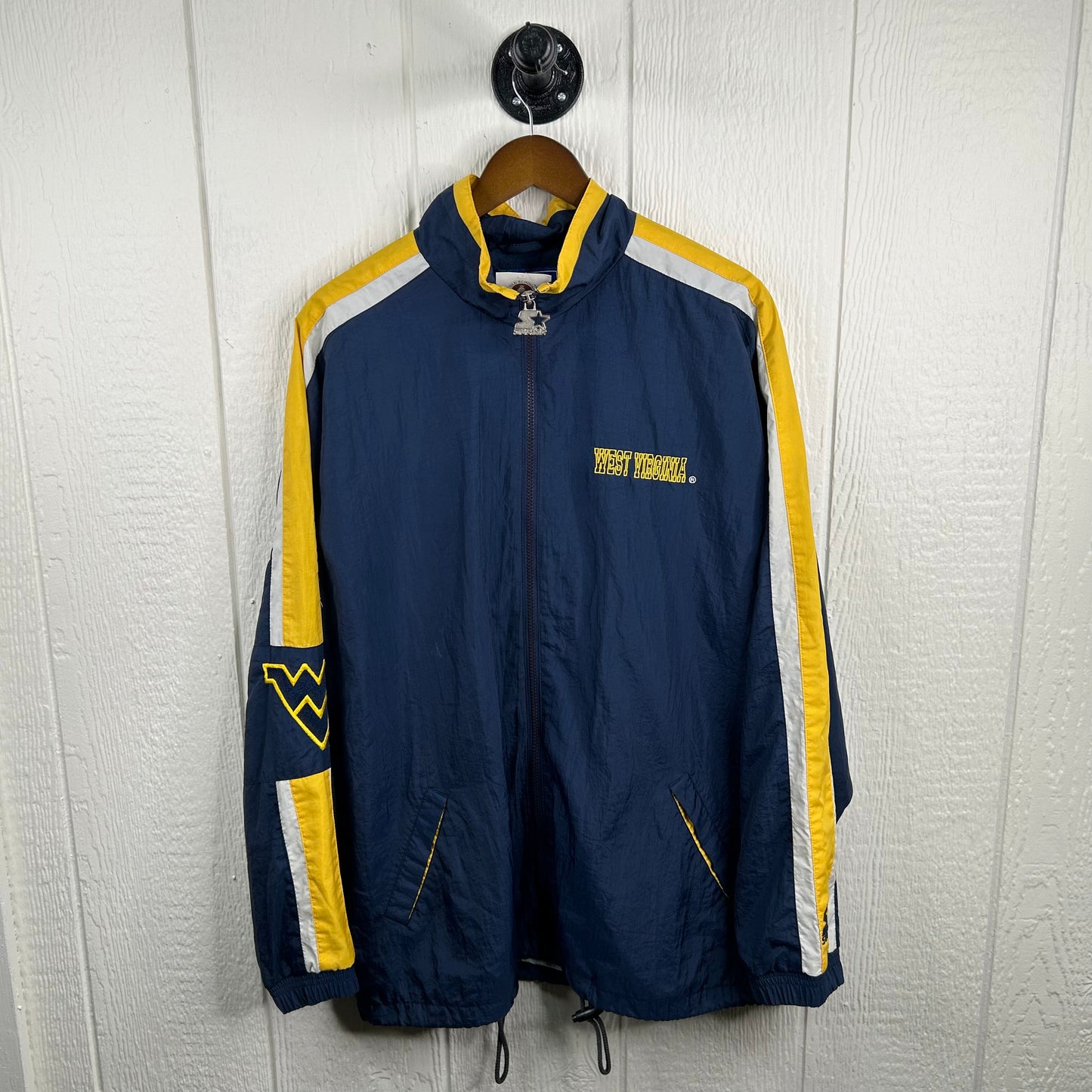 Vintage 90's West Virginia University Starter Full-Zip Windbreaker (XL)