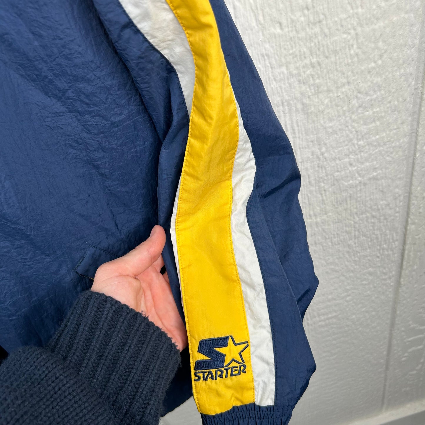 Vintage 90's West Virginia University Starter Full-Zip Windbreaker (XL)