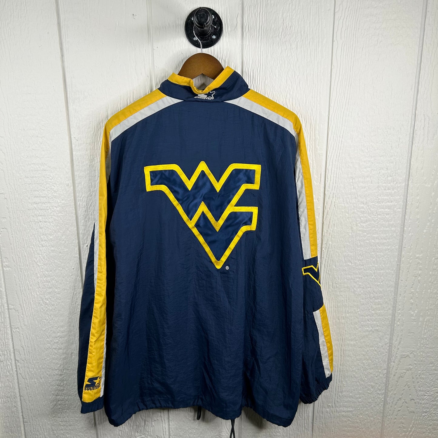 Vintage 90's West Virginia University Starter Full-Zip Windbreaker (XL)