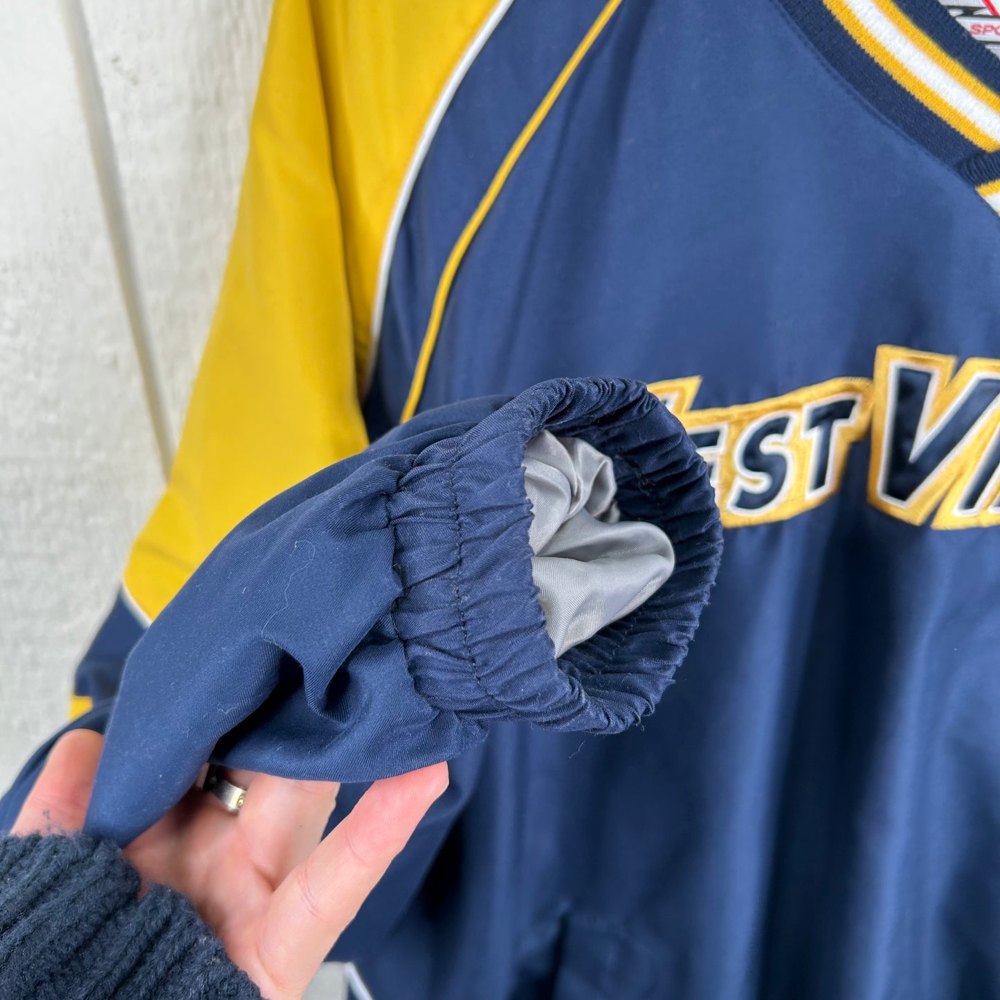 Vintage 90's West Virginia University V-Neck Windbreaker (XXL)