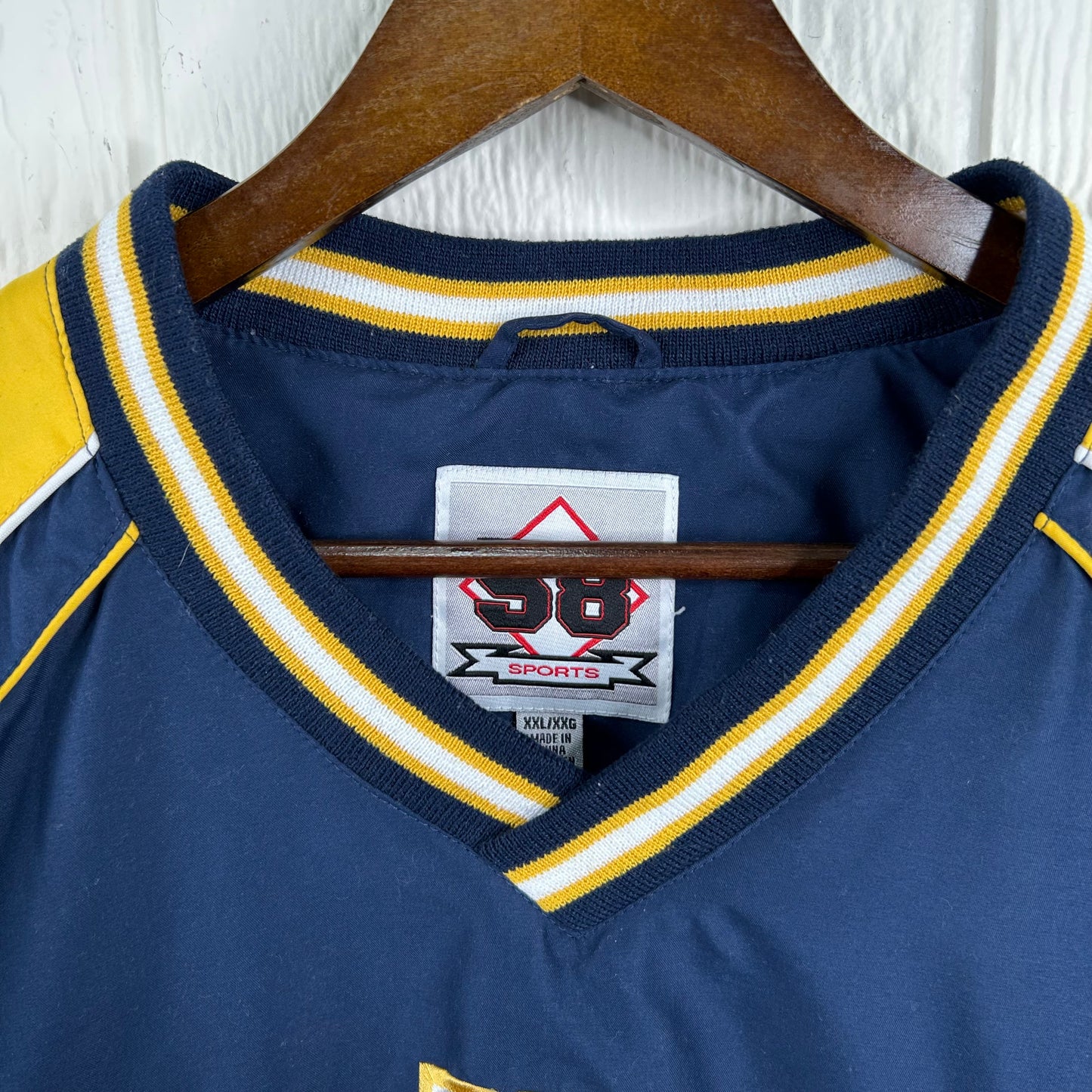 Vintage 90's West Virginia University V-Neck Windbreaker (XXL)