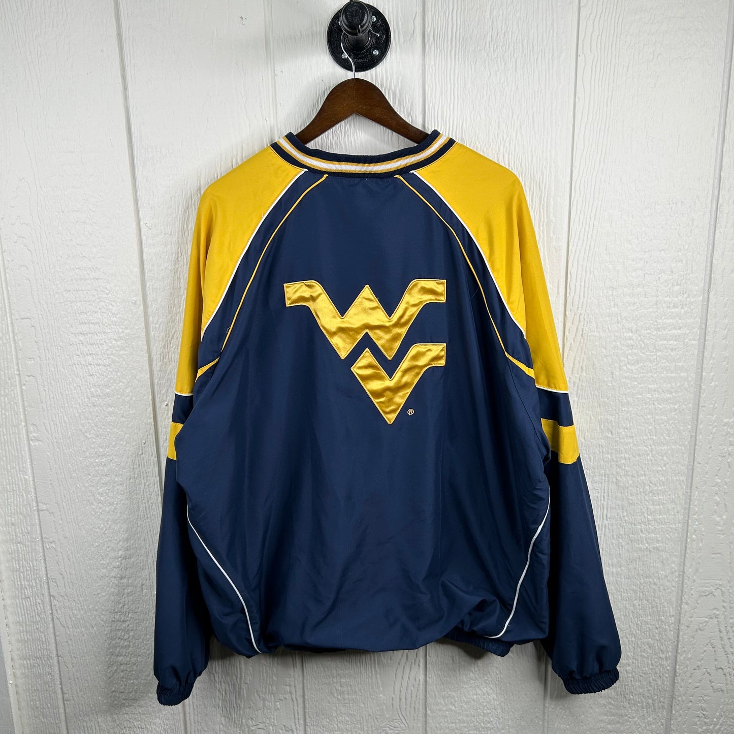 Vintage 90's West Virginia University V-Neck Windbreaker (XXL)