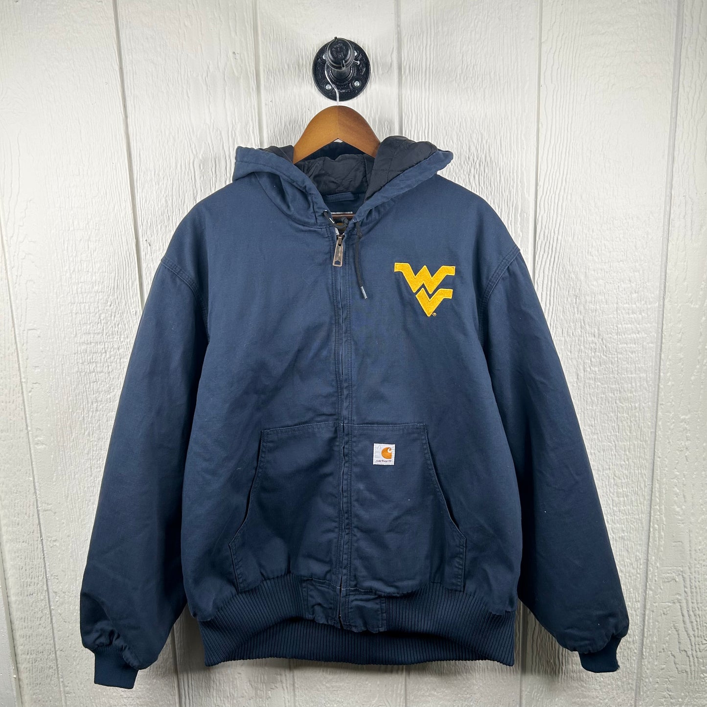 Vintage 90's Embroidered Flying WV Navy Carhartt Jacket (XL)
