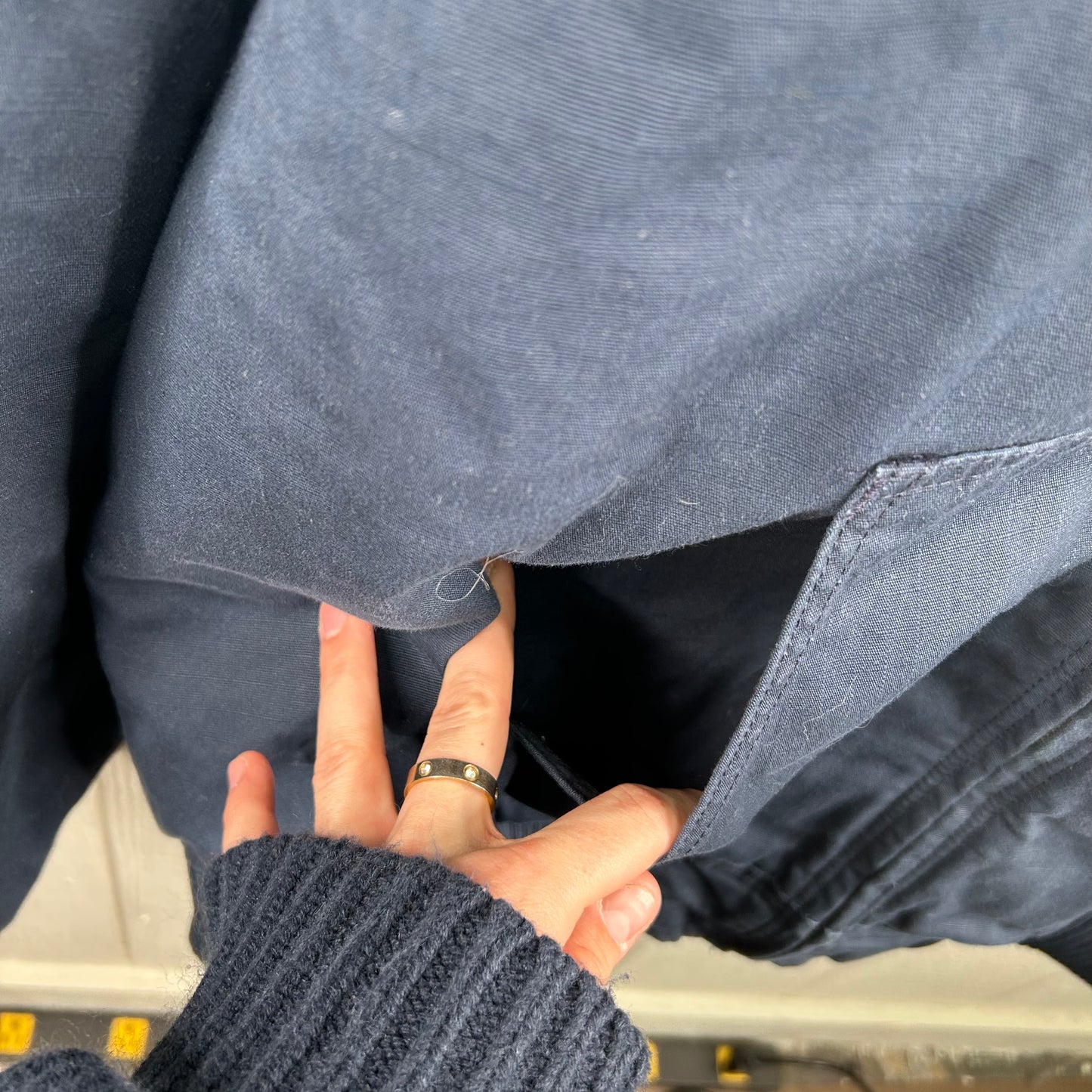 Vintage 90's Embroidered Flying WV Navy Carhartt Jacket (XL)