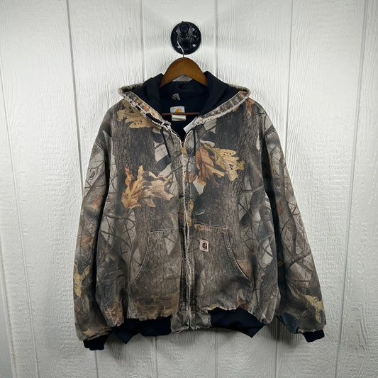 Vintage 90's Thrashed Camo Carhartt Jacket (XL)