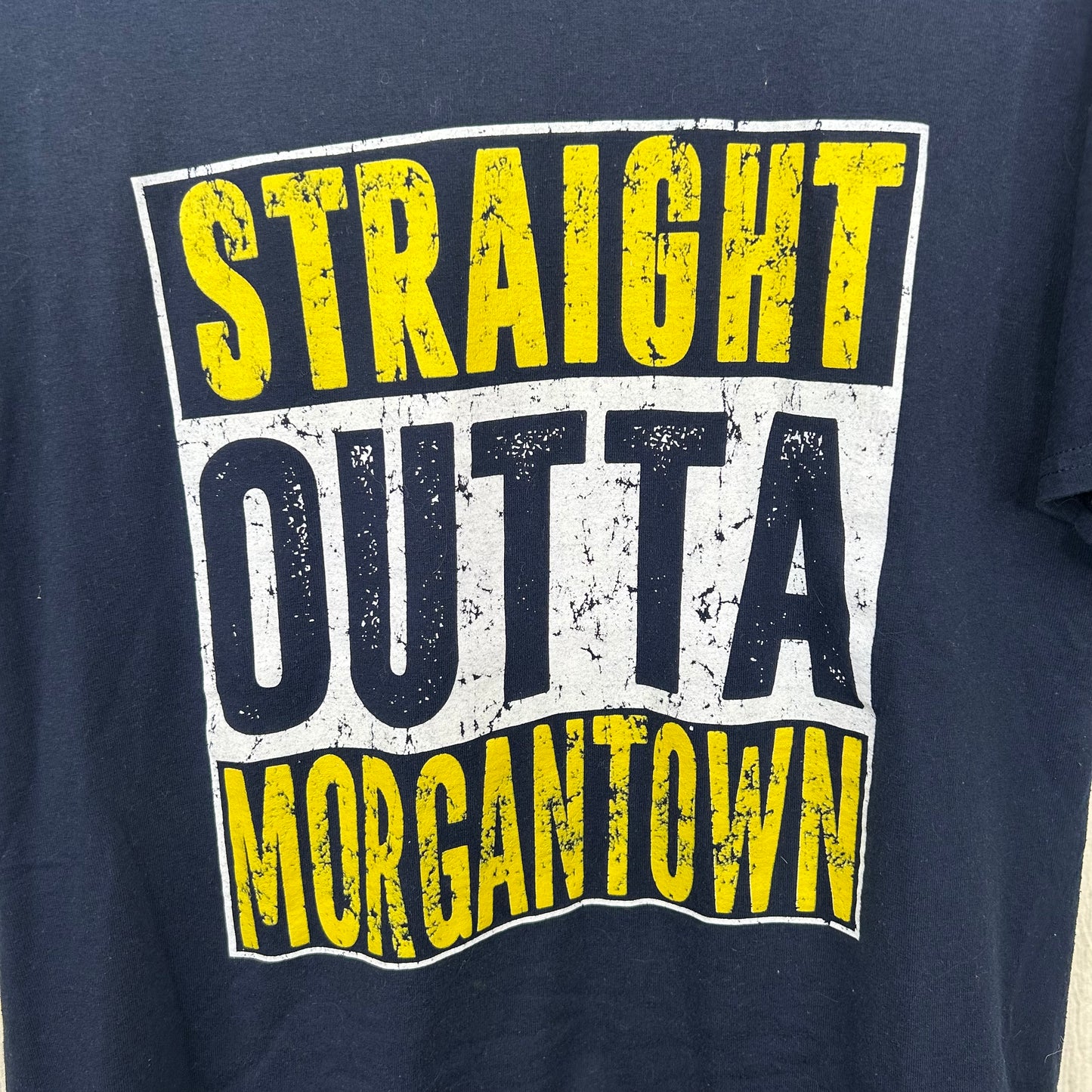Modern 'Straight Outta Morgantown, Bitch I'm A Mountaineer' Tee (L)