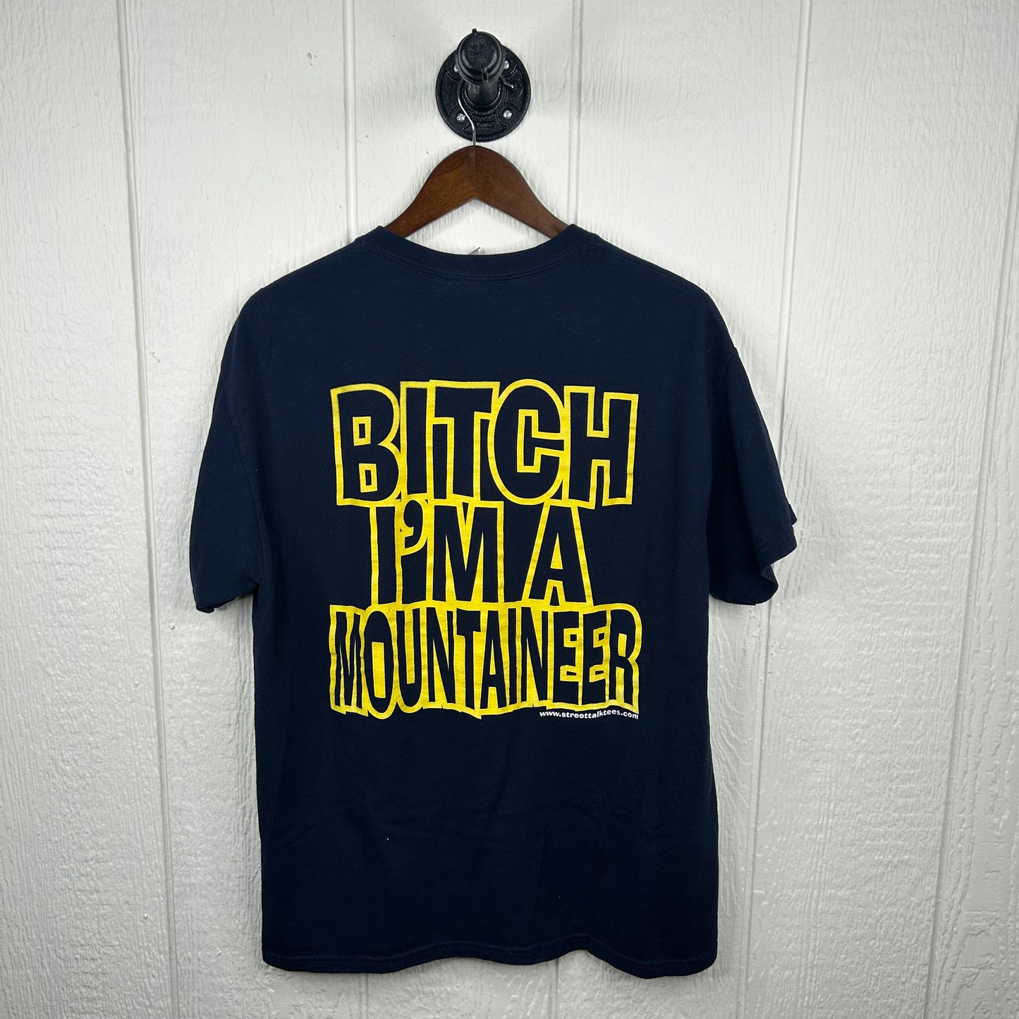 Modern 'Straight Outta Morgantown, Bitch I'm A Mountaineer' Tee (L)