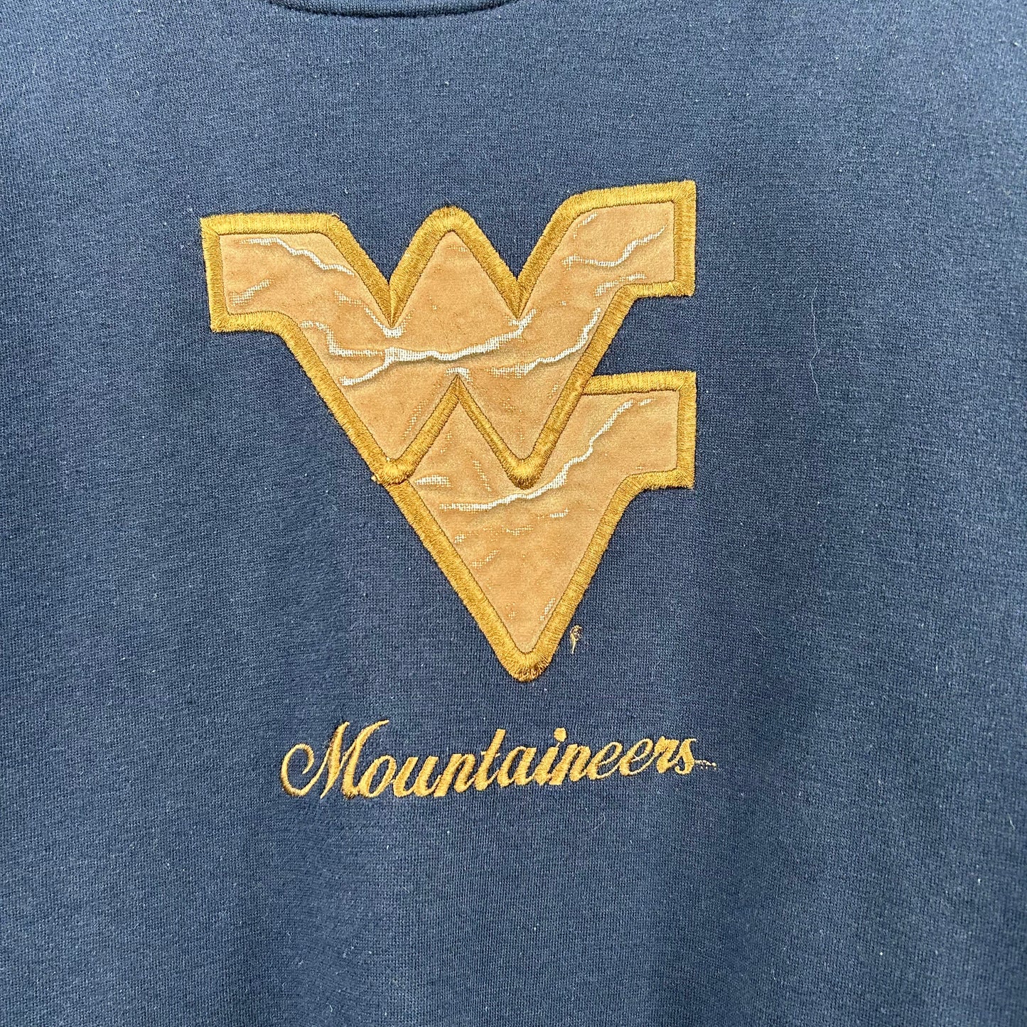 Vintage 90's Flying WV Leather Logo Crewneck (L)
