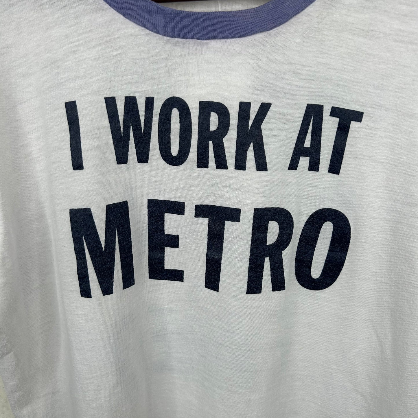 Vintage 90s 'I Work At Metro' Morgantown Tee (L)