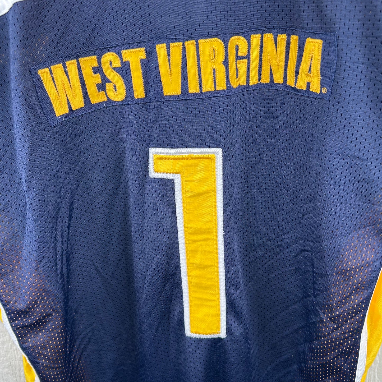 Vintage 90's WVU Number 1 Navy Jersey (XXL)