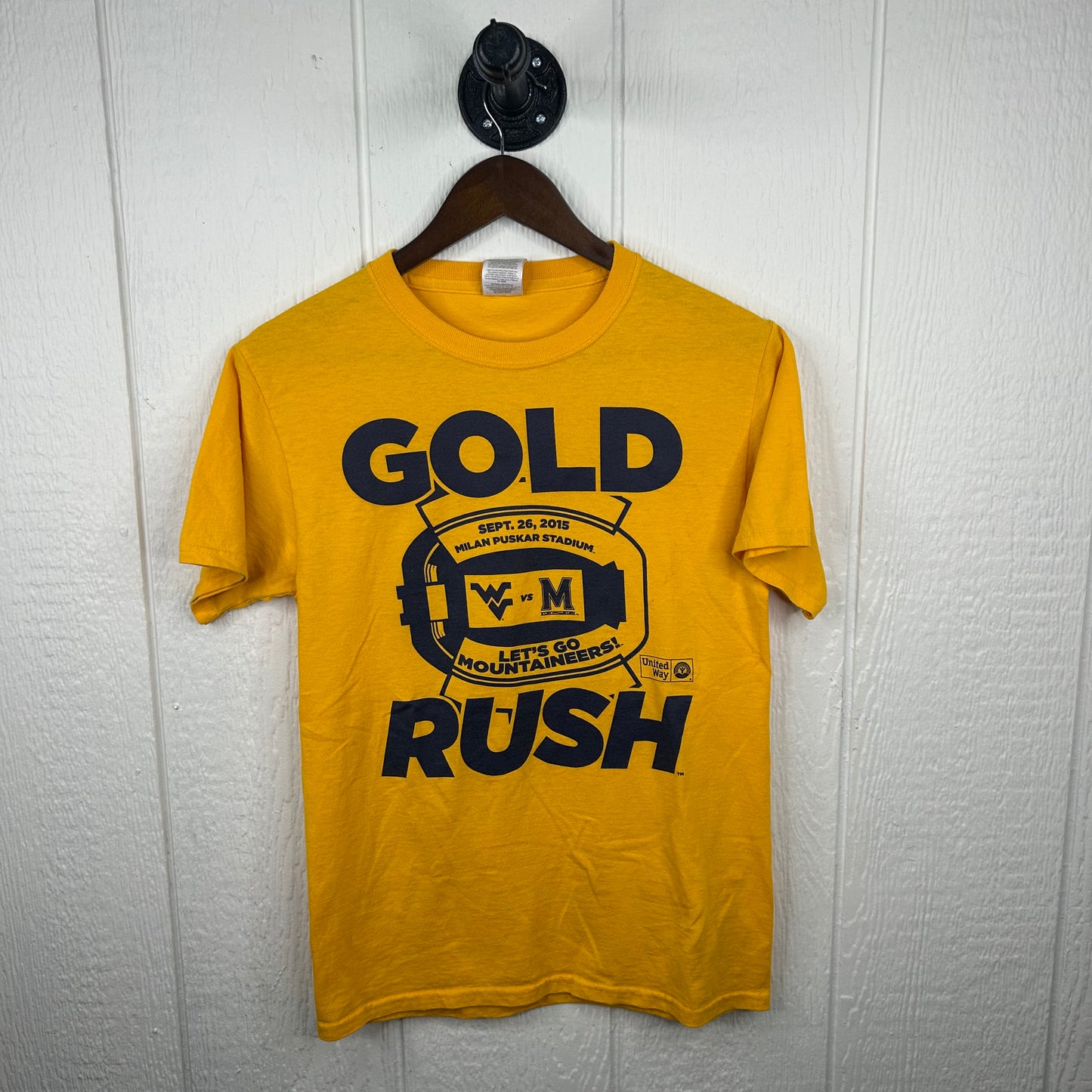 Modern WVU Gold Rush Football Tee (S)