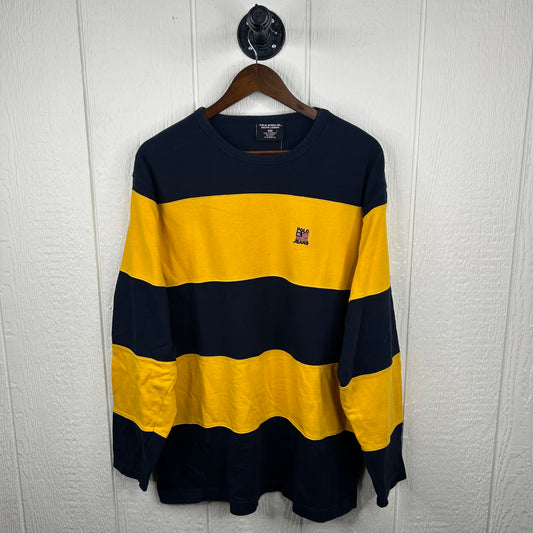Vintage 90s Polo Ralph Lauren Gold & Navy Heavy Weight Long Sleeve (L)