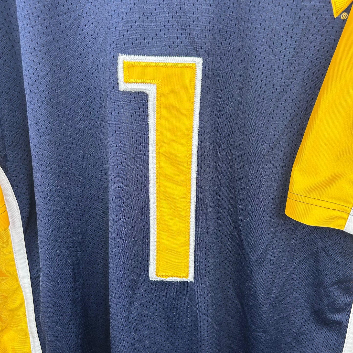 Vintage y2k WVU Number 1 Gold & Navy Jersey (XXL)