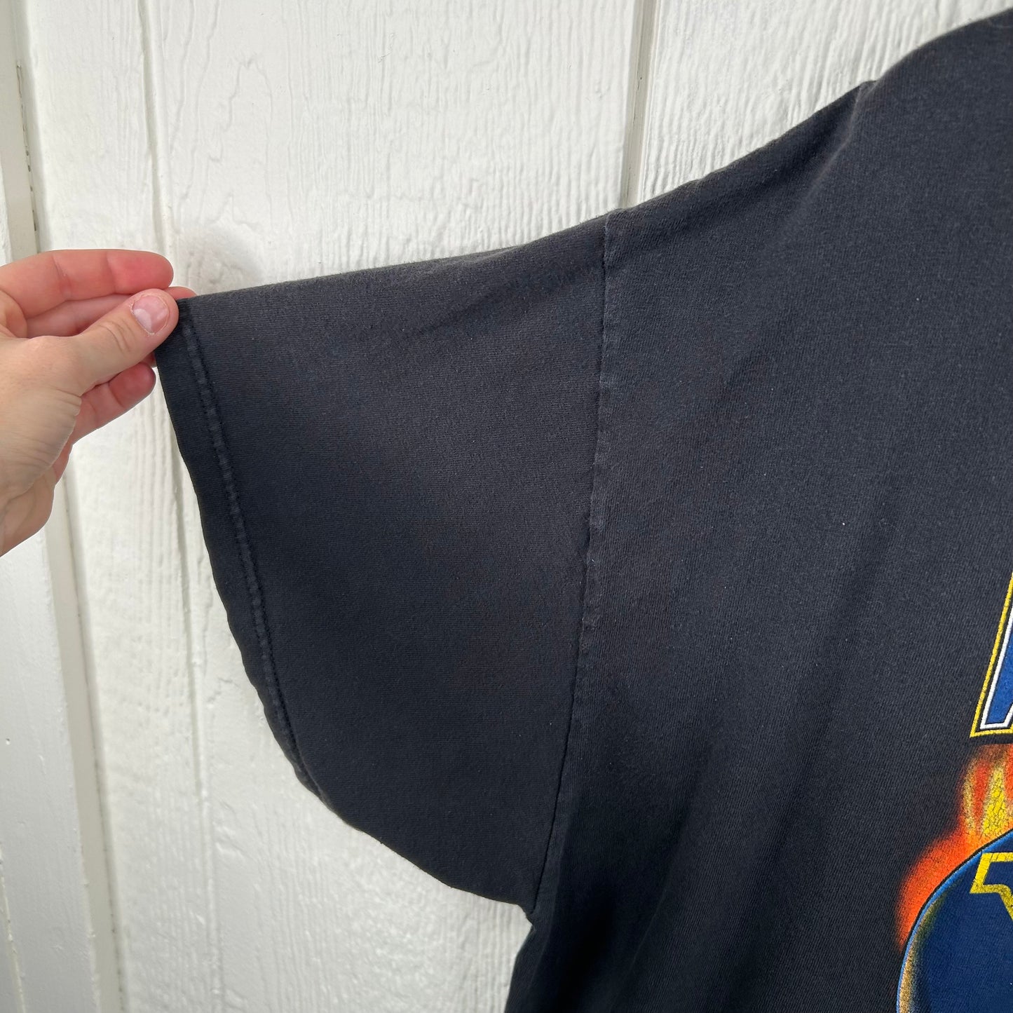 Vintage 90's West Virginia University Football Flame Helmet Tee (XXL)