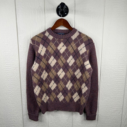 Vintage 80's 100% Wool Multi-Color Knit Sweater (M)
