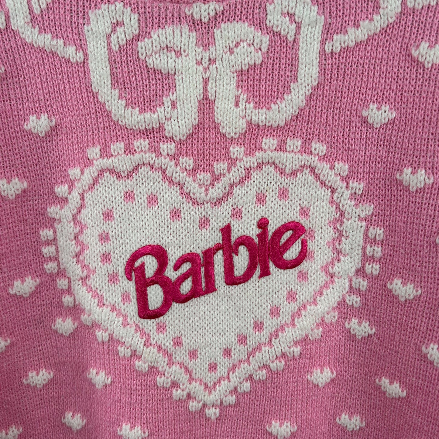 Vintage 80's Barbie Knit Pink Sweater (XS)