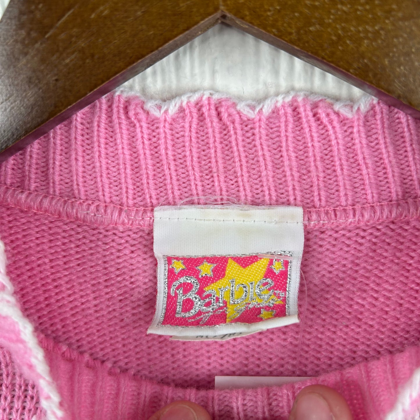 Vintage 80's Barbie Knit Pink Sweater (XS)