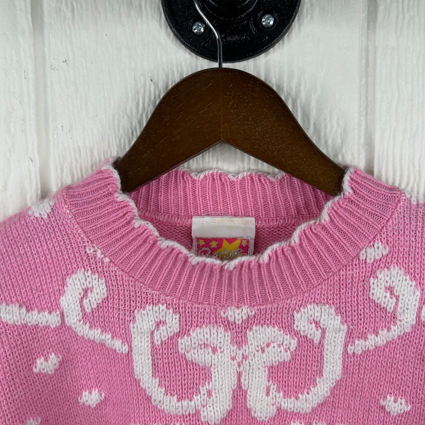 Vintage 80's Barbie Knit Pink Sweater (XS)