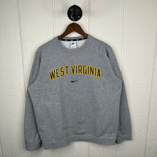 Modern West Virginia Nike Center Swoosh Crewneck (L)